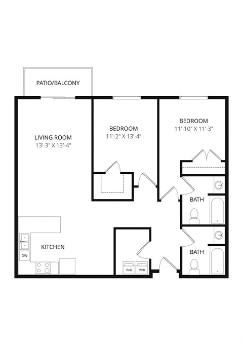 a floor plan of a bedroom apartment